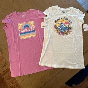 🌸 NWT! Set of two Hurley Surf T Shirts Girls XL